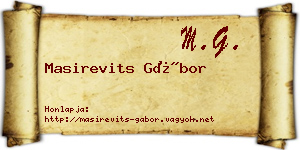 Masirevits Gábor névjegykártya