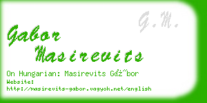gabor masirevits business card